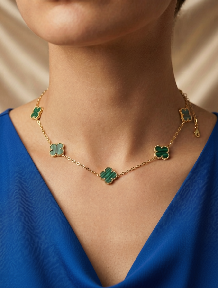 Emerald Orbit Charm Necklace