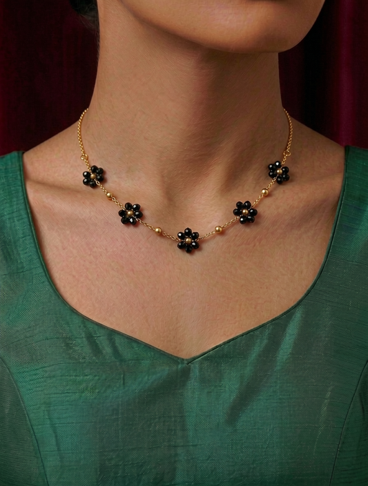 Black Flower Necklace